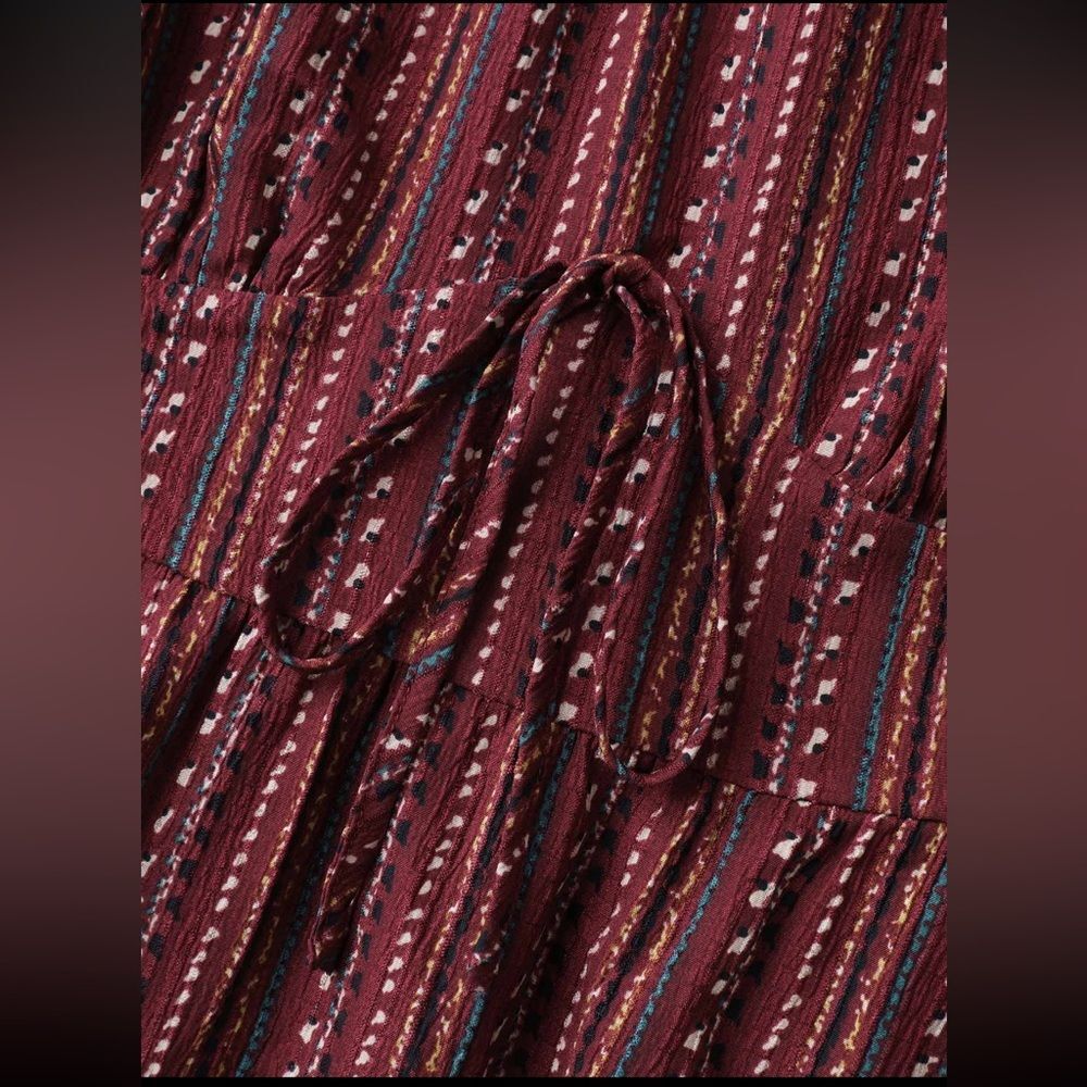 BloomChic Fall Stripes Cinched-Waist Tie Midi Dress – Size 1X - NWT - Picture 5 of 7